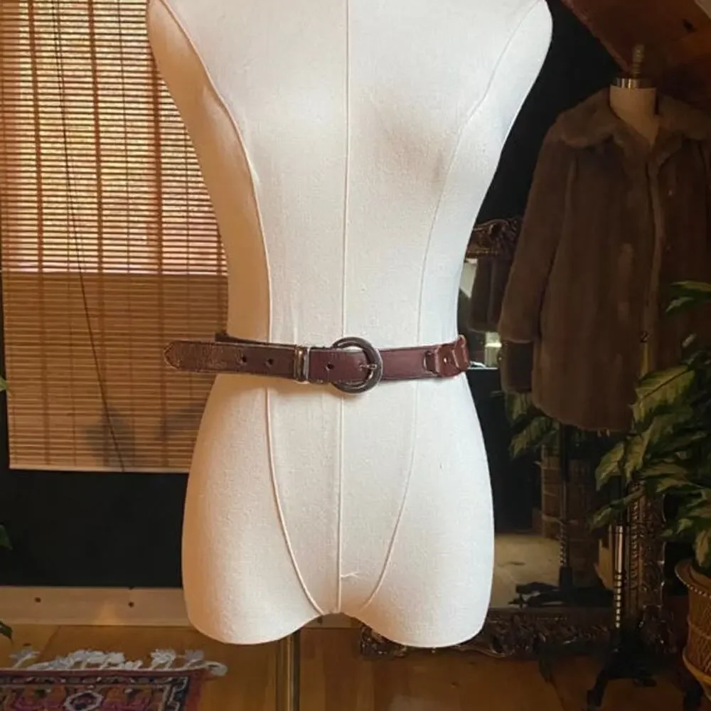 Leather Belt Silver Link Braid